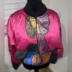 Vintage Monaliza High Fashion‎ Picasso Bomber jacket. Shoulder pads. Rare.